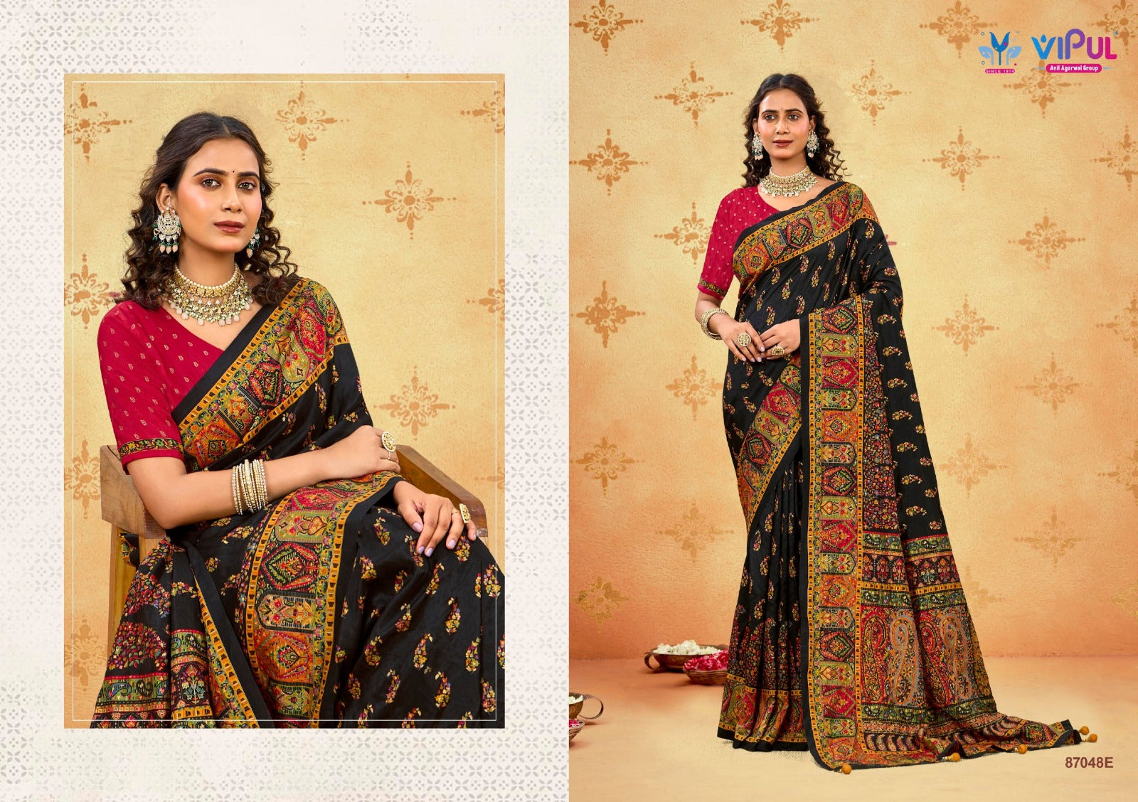Ivory Silk 24 Vipul Soft Silk Sarees Wholesaler Gujarat