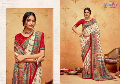 Ivory Silk 24 Vipul Soft Silk Sarees Wholesaler Gujarat