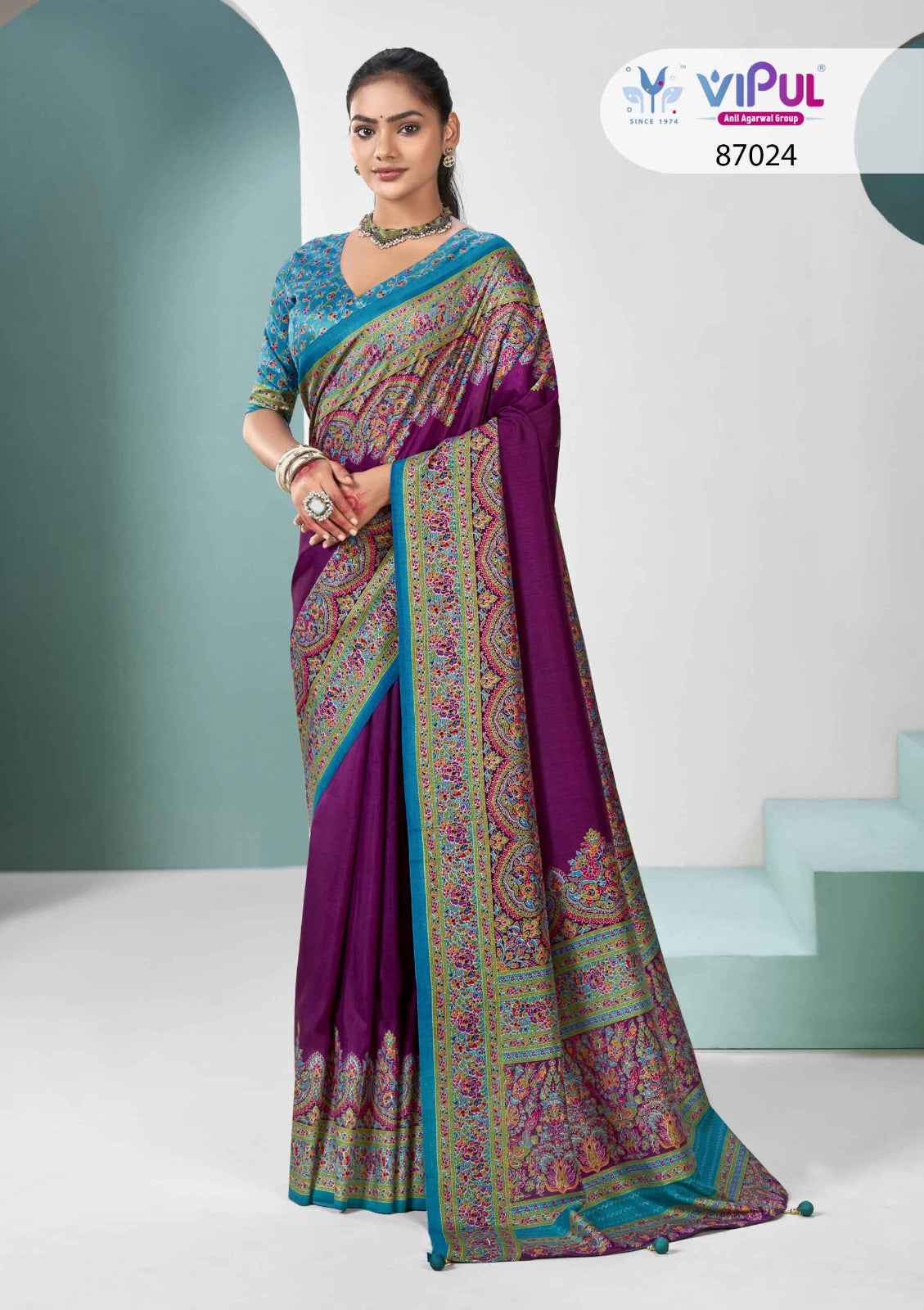 Ivory Silk Vipul Sarees Supplier Ahmedabad