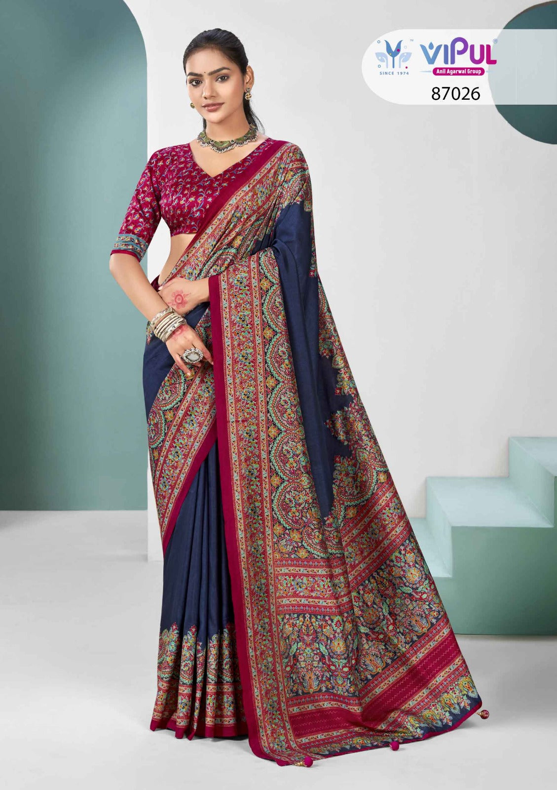 Ivory Silk Vipul Sarees Supplier Ahmedabad