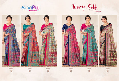 Ivory Silk Vol 18 Vipul Sarees Exporter Ahmedabad