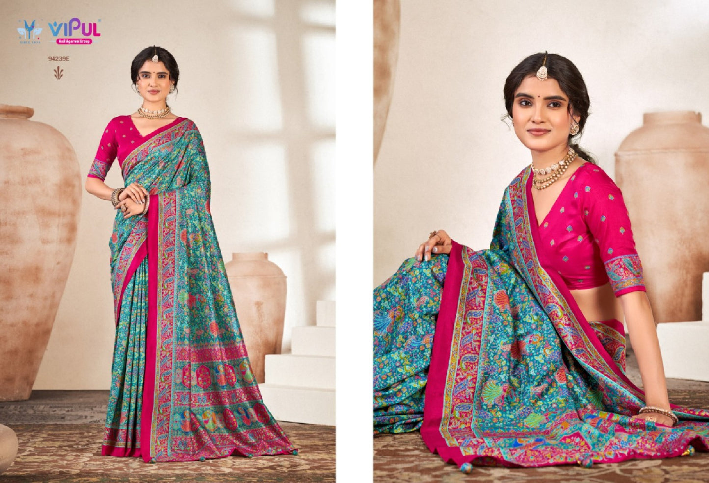 Ivory Silk Vol 18 Vipul Sarees Exporter Ahmedabad