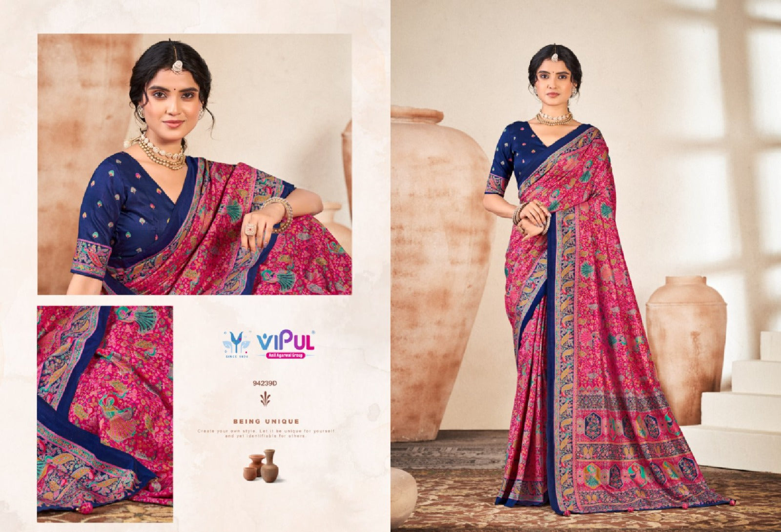 Ivory Silk Vol 18 Vipul Sarees Exporter Ahmedabad