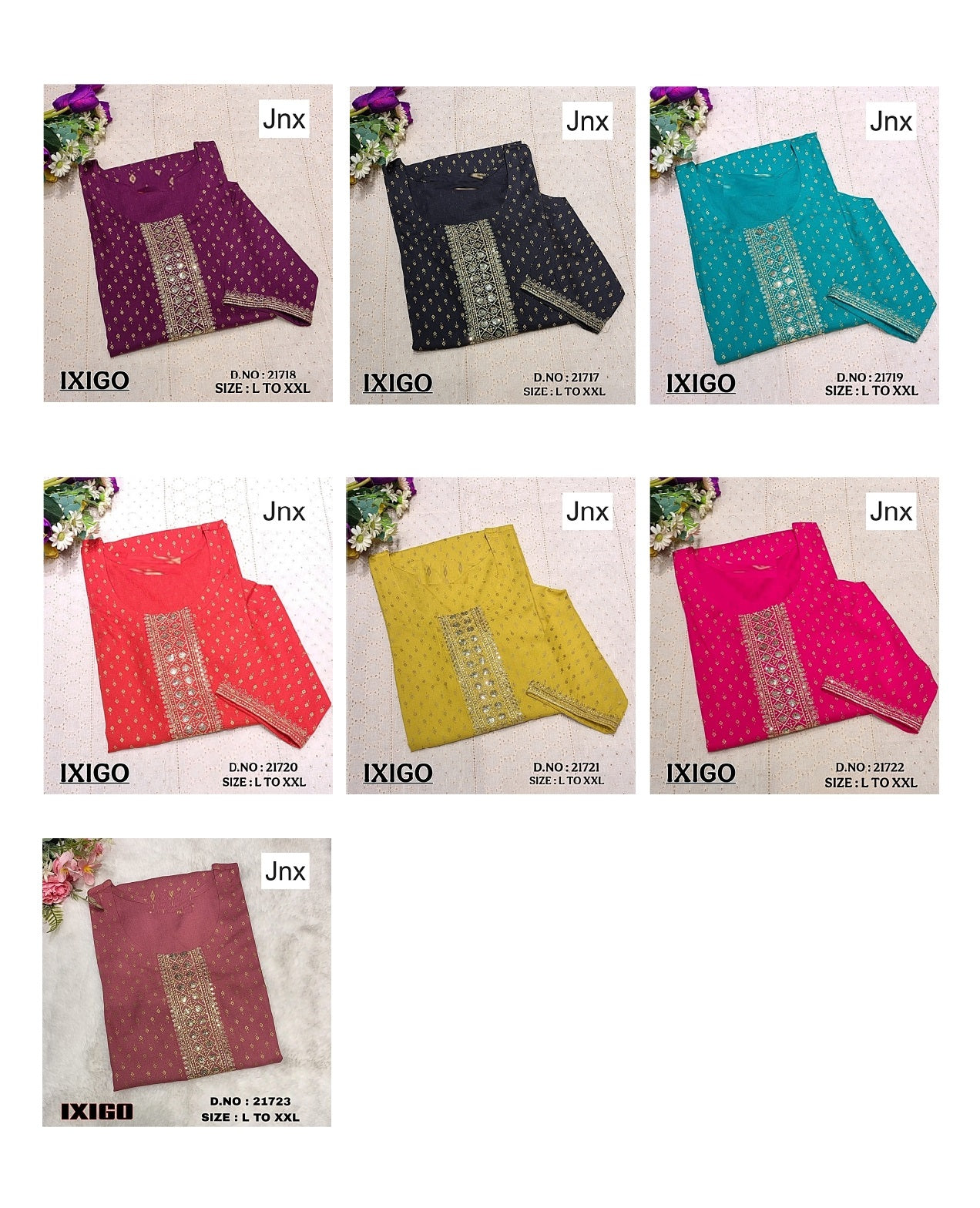 Ixigo 191125 Jnx Straight Cut Kurtis Manufacturer Gujarat
