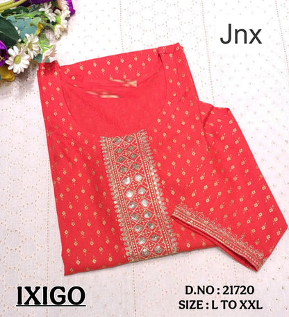 Ixigo 191125 Jnx Straight Cut Kurtis Manufacturer Gujarat