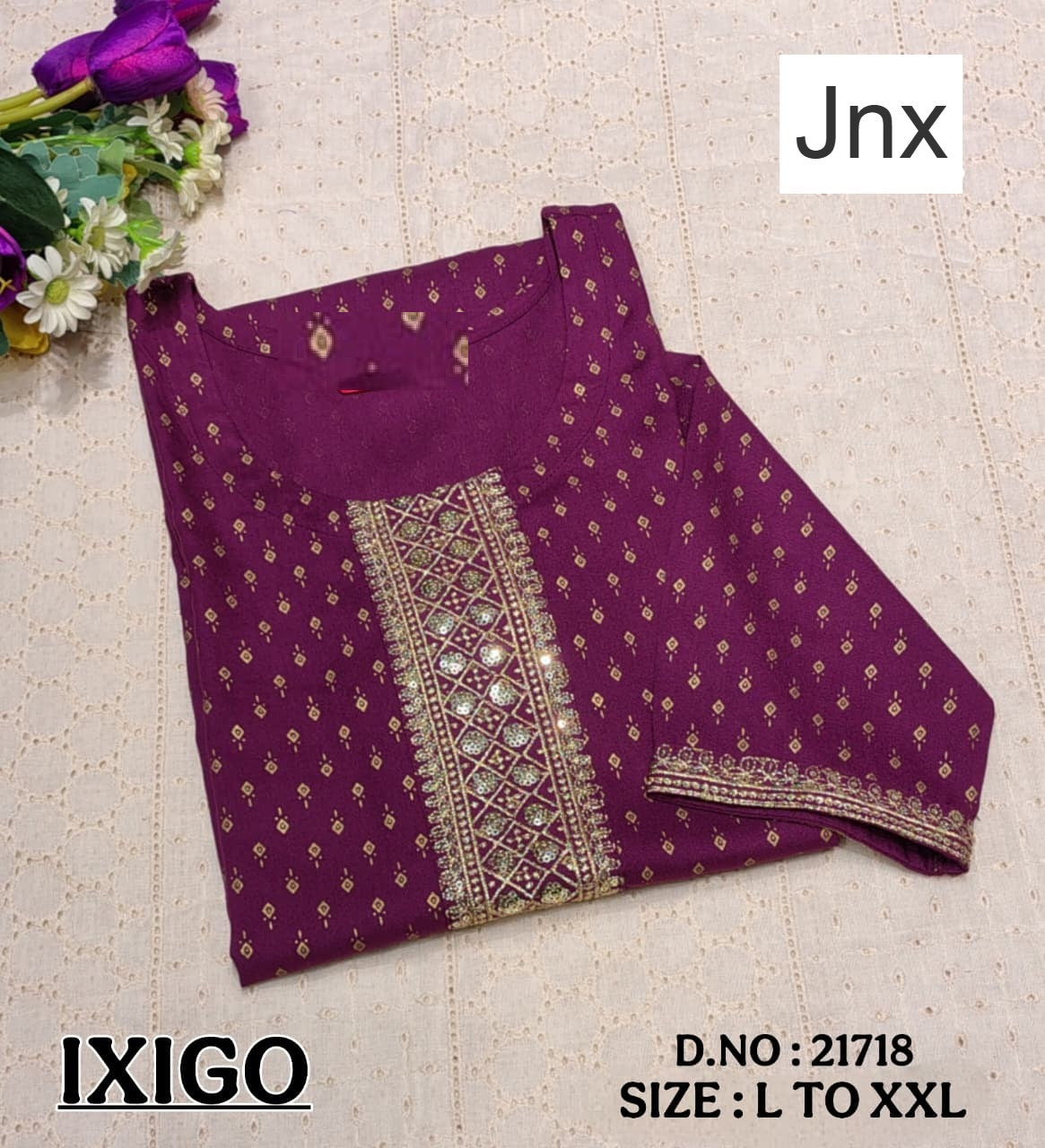 Ixigo 191125 Jnx Straight Cut Kurtis Manufacturer Gujarat