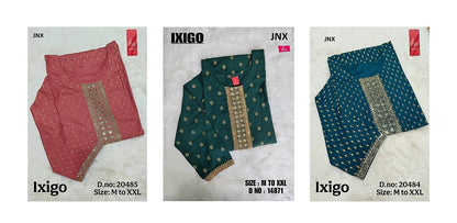 Ixigo Liva Jnx Rayon Foil Kurtis Wholesale Price