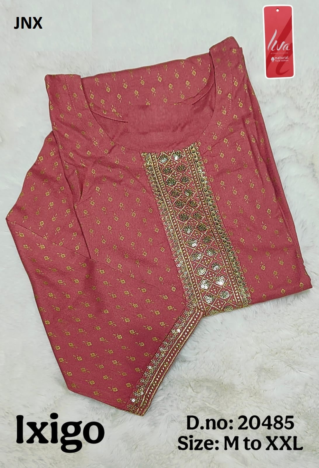 Ixigo Liva Jnx Rayon Foil Kurtis Wholesale Price