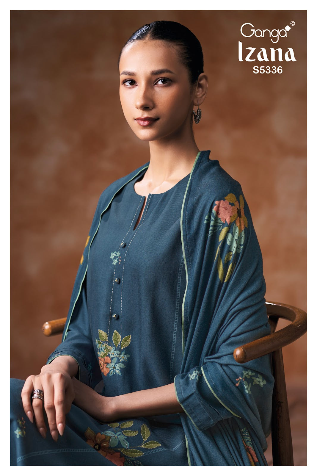 Izana S5336 Ganga Wool Pashmina Suits Wholesale Rate