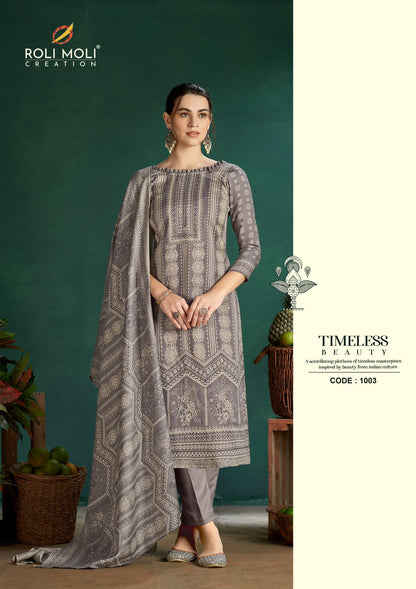 Izara Roli Moli Pashmina Suits Wholesaler