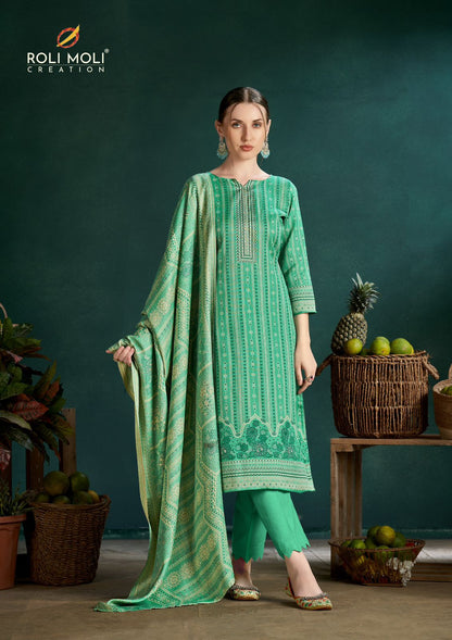 Izara Roli Moli Pashmina Suits Wholesaler
