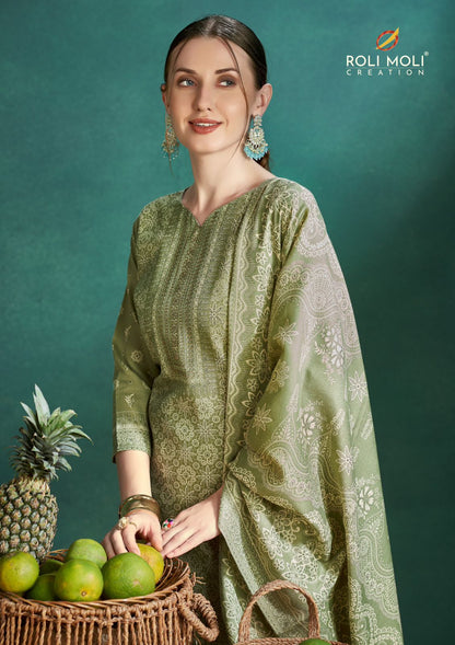 Izara Roli Moli Pashmina Suits Wholesaler