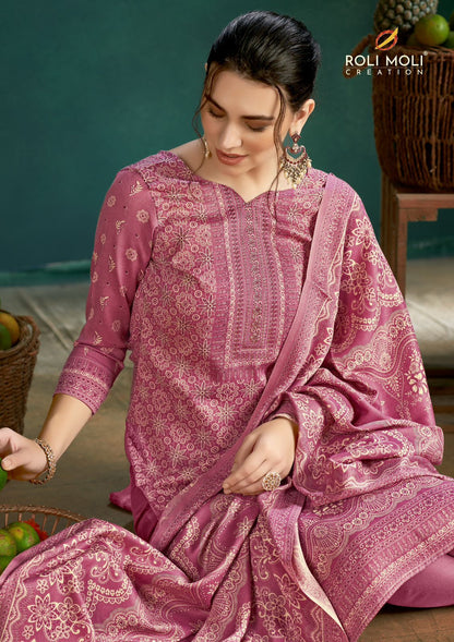 Izara Roli Moli Pashmina Suits Wholesaler