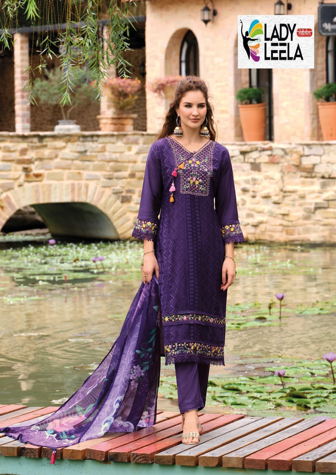 Izhaar Ladyleela Pure Muslin Readymade Pant Style Suits Wholesale Price