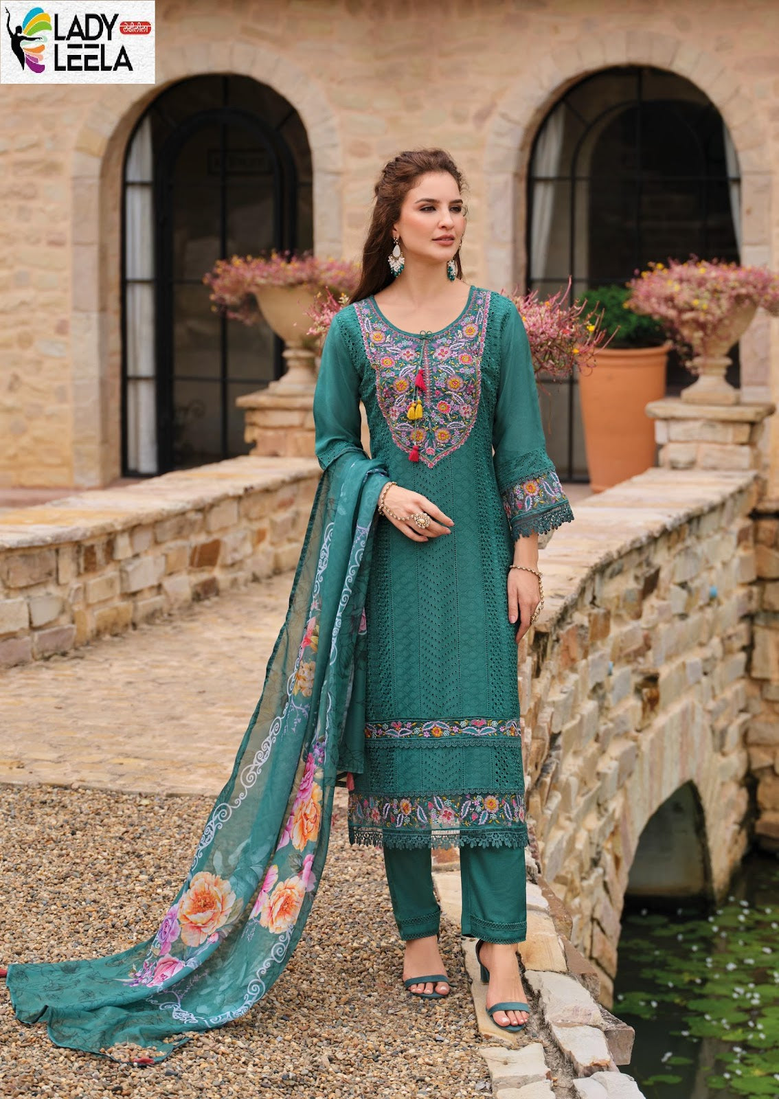 Izhaar Ladyleela Pure Muslin Readymade Pant Style Suits Wholesale Price