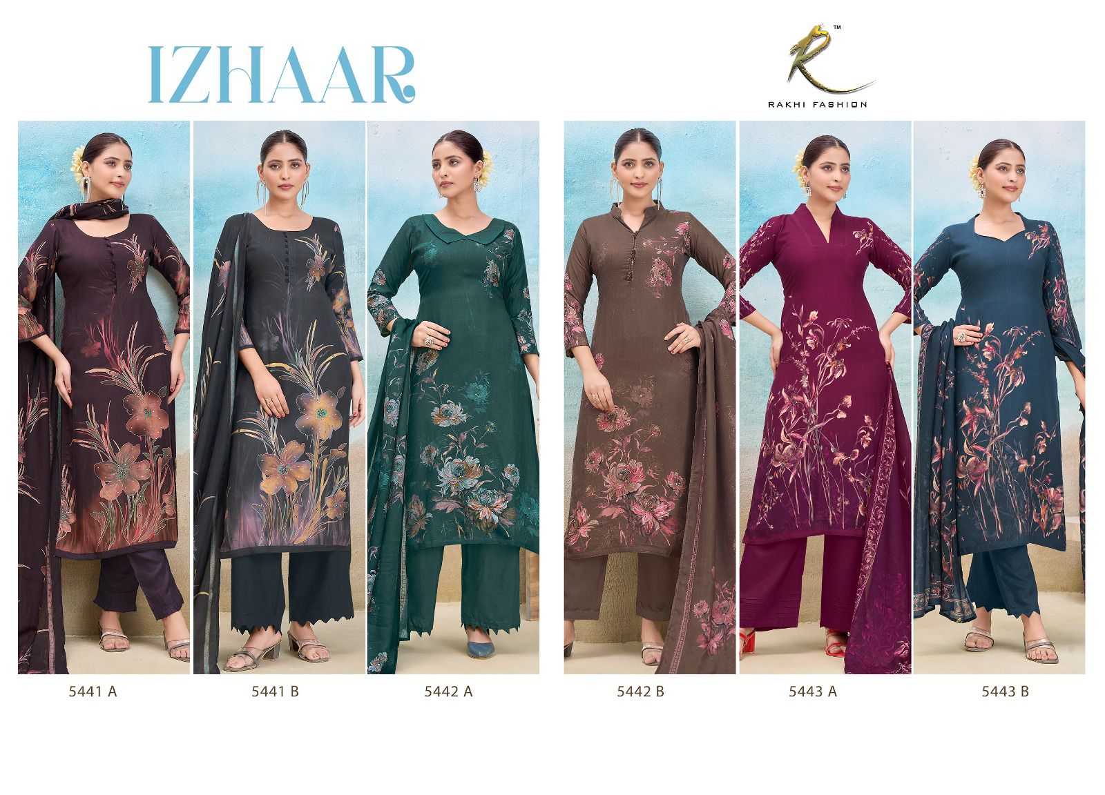 Izhaar Rakhi Fashion Pure Viscose Pashmina Suits Manufacturer Gujarat