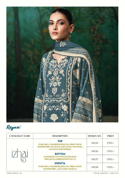 Izhai Reyna Mul Chanderi Pakistani Salwar Suits Wholesale