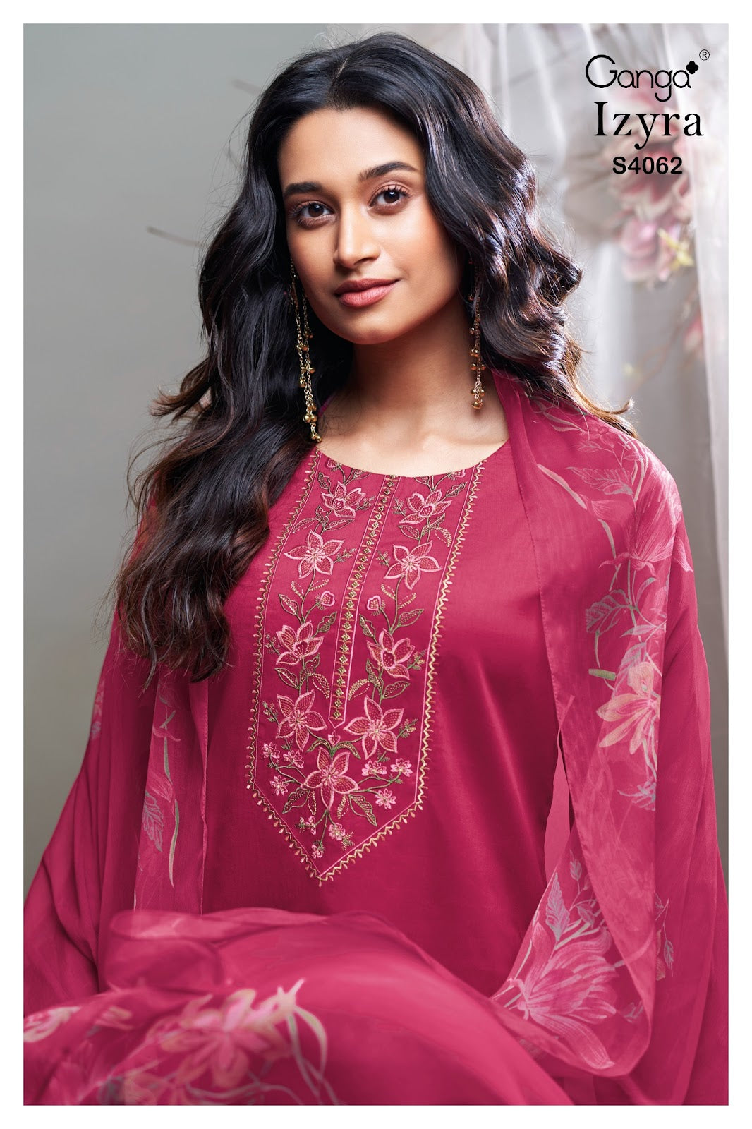 Izyra 4062 Ganga Cotton Satin Pant Style Suits Wholesale Rate