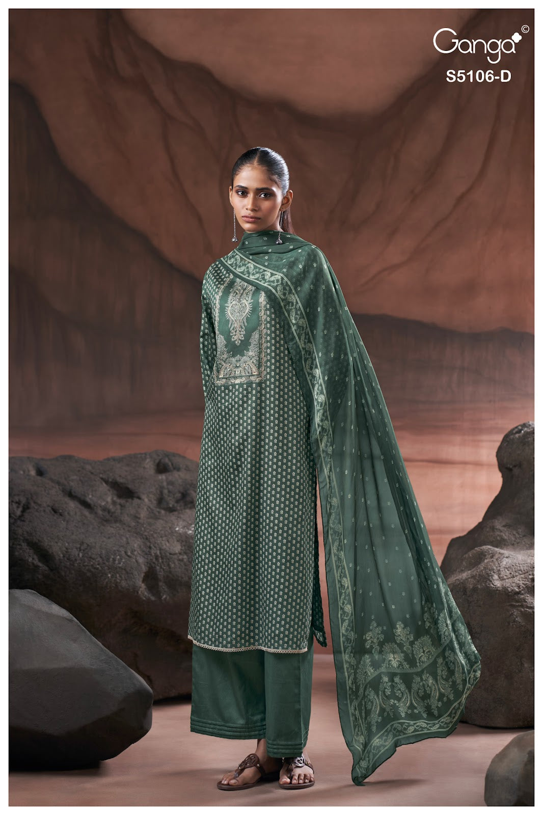 Izzie S5106 Ganga Cotton Satin Pant Style Suits Wholesale Price
