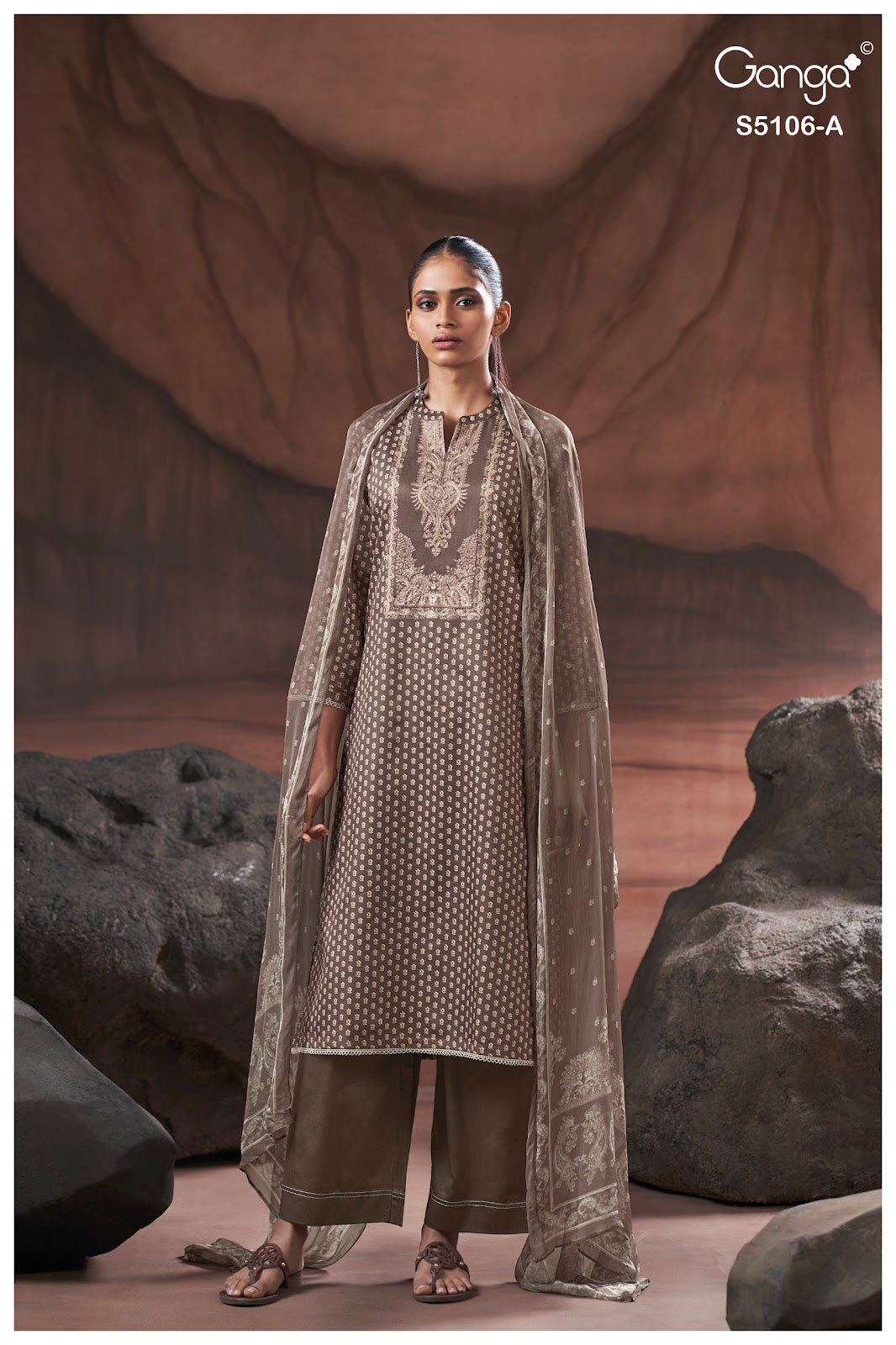 Izzie S5106 Ganga Cotton Satin Pant Style Suits Wholesale Price