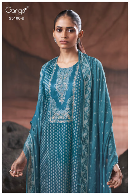 Izzie S5106 Ganga Cotton Satin Pant Style Suits Wholesale Price