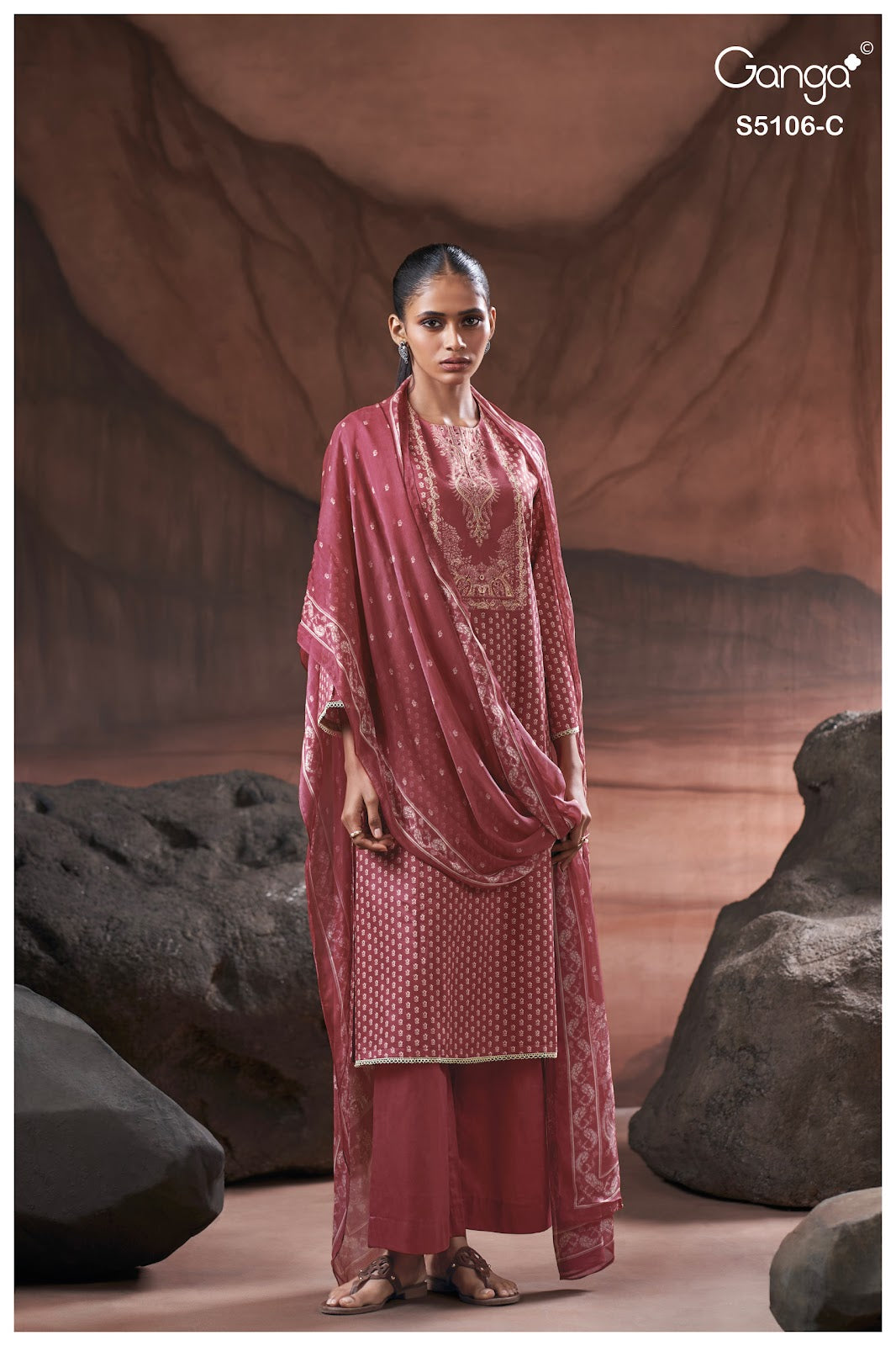 Izzie S5106 Ganga Cotton Satin Pant Style Suits Wholesale Price