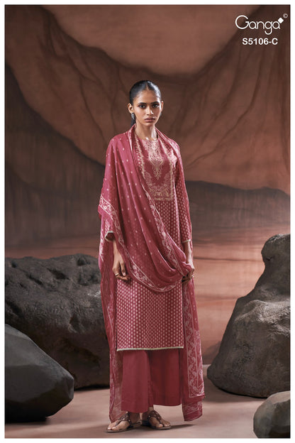 Izzie S5106 Ganga Cotton Satin Pant Style Suits Wholesale Price