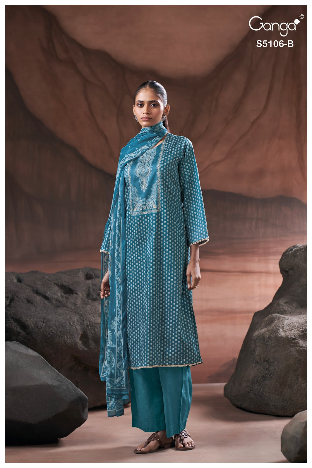 Izzie S5106 Ganga Cotton Satin Pant Style Suits Wholesale Price