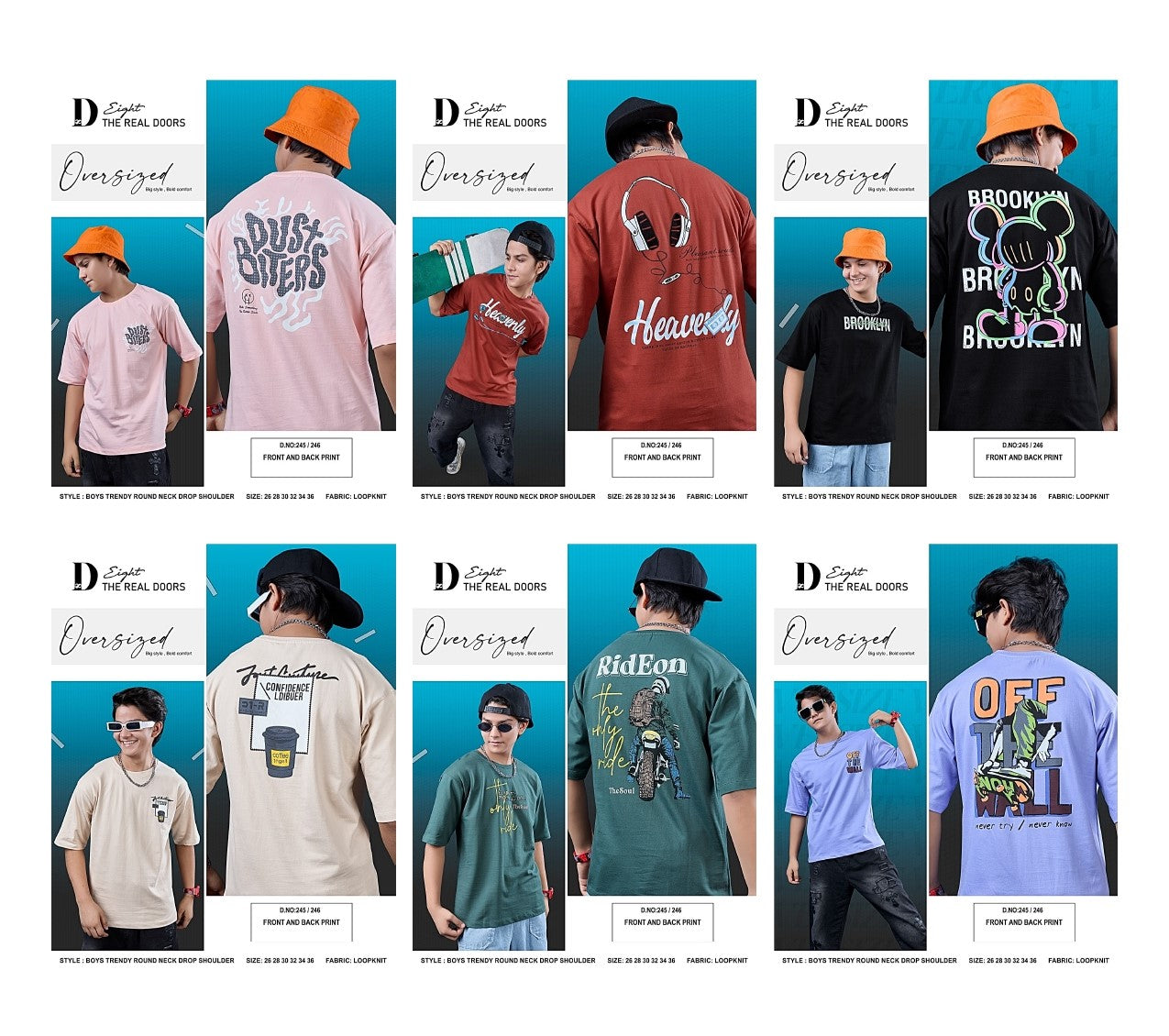 J 245-246 D-8 Loopknit Boys Tshirt Wholesale