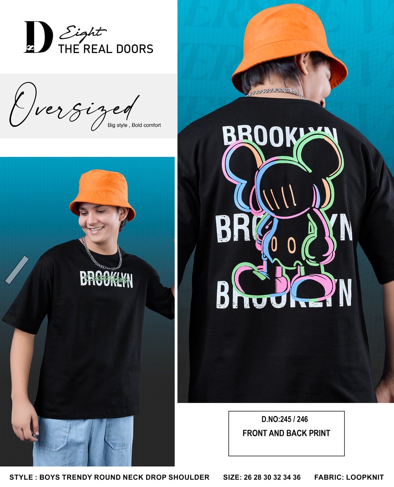 J 245-246 D-8 Loopknit Boys Tshirt Wholesale