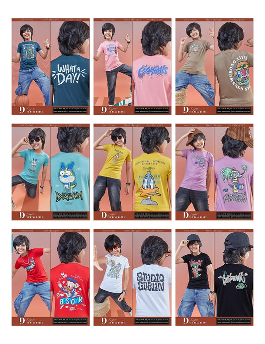 J 267-268 D-8 Tencil Boys Tshirt Wholesaler Gujarat