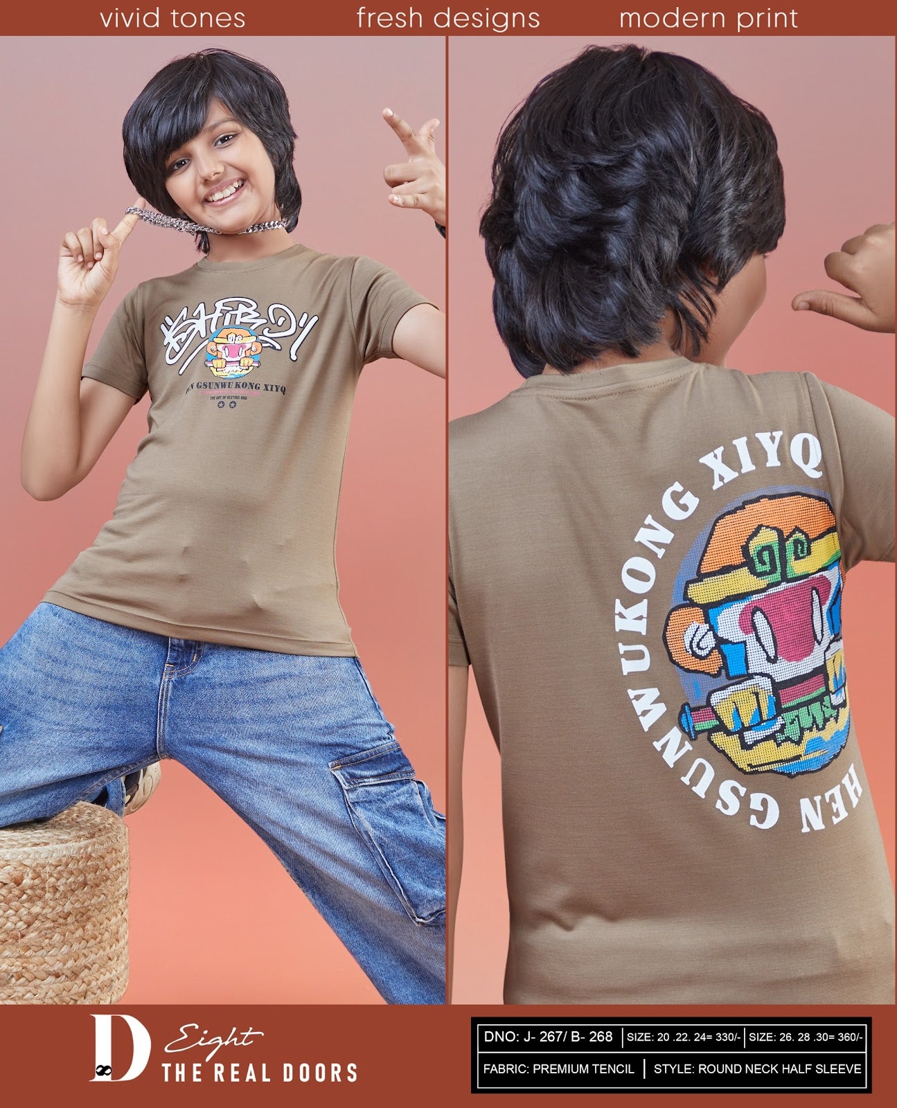 J 267-268 D-8 Tencil Boys Tshirt Wholesaler Gujarat