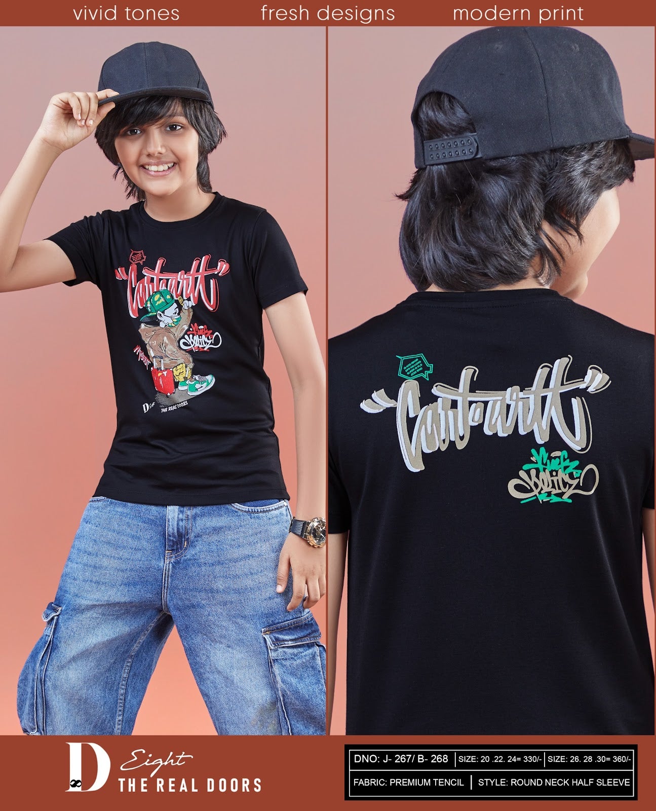 J 267-268 D-8 Tencil Boys Tshirt Wholesaler Gujarat