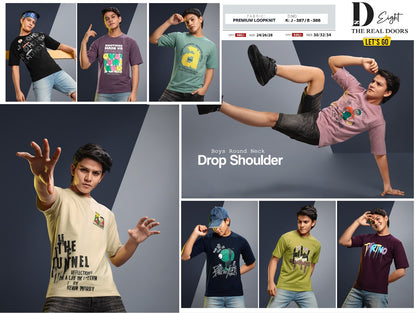 J 387-B 388 Drop Shoulder D-8 Looper Boys Tshirt Manufacturer Ahmedabad