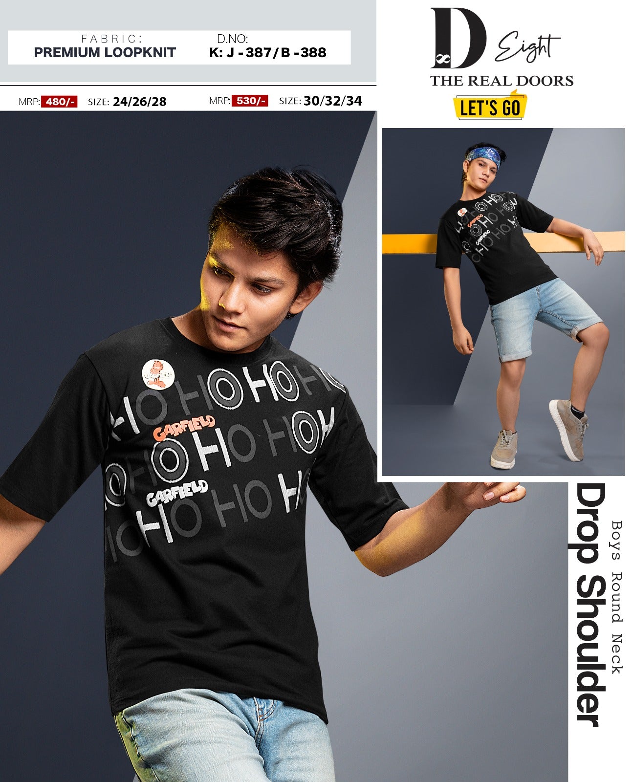 J 387-B 388 Drop Shoulder D-8 Looper Boys Tshirt Manufacturer Ahmedabad