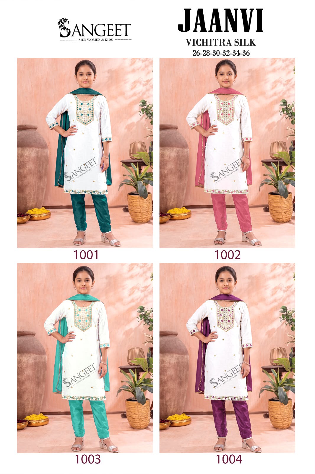 Jaanvi Sangeet Vichitra Silk Girls Readymade Pant Suits Supplier