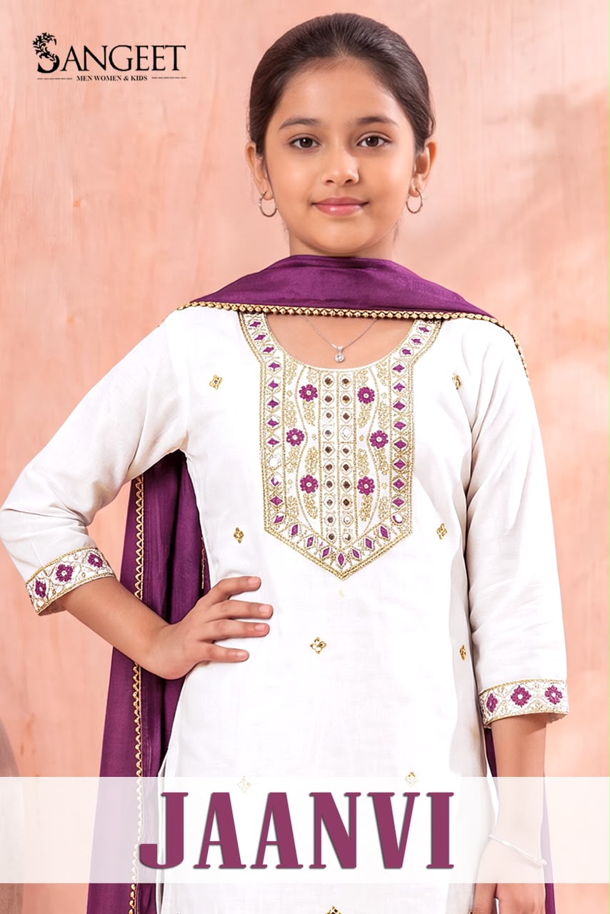 Jaanvi Sangeet Vichitra Silk Girls Readymade Pant Suits Supplier