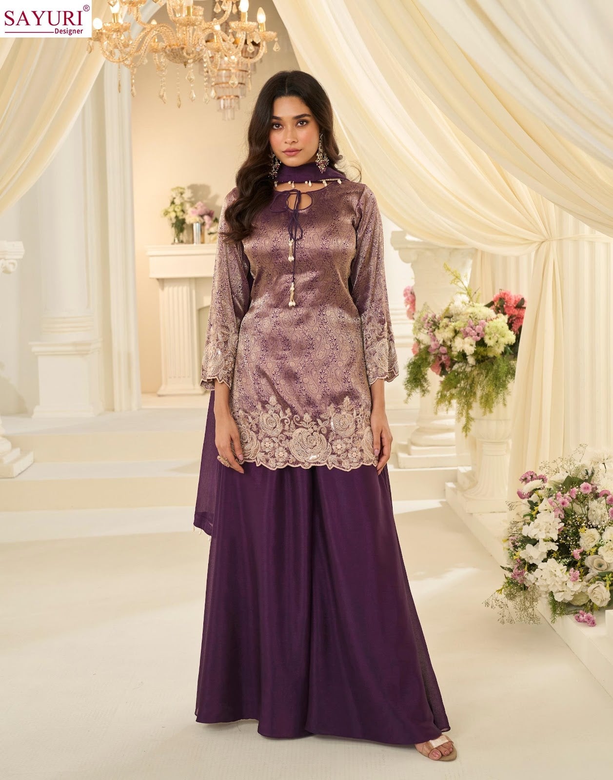 Jacquard Beads Collection Sayuri Viscose Silk Readymade Suits Manufacturer India