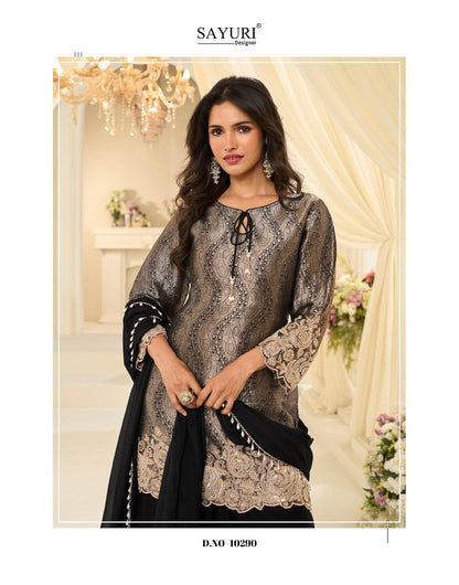 Jacquard Beads Collection Sayuri Viscose Silk Readymade Suits Manufacturer India