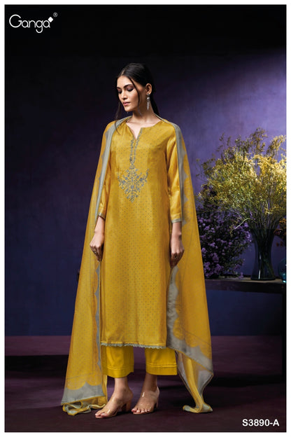 Jade 3890 Ganga Bemberg Plazzo Style Suits Supplier Ahmedabad