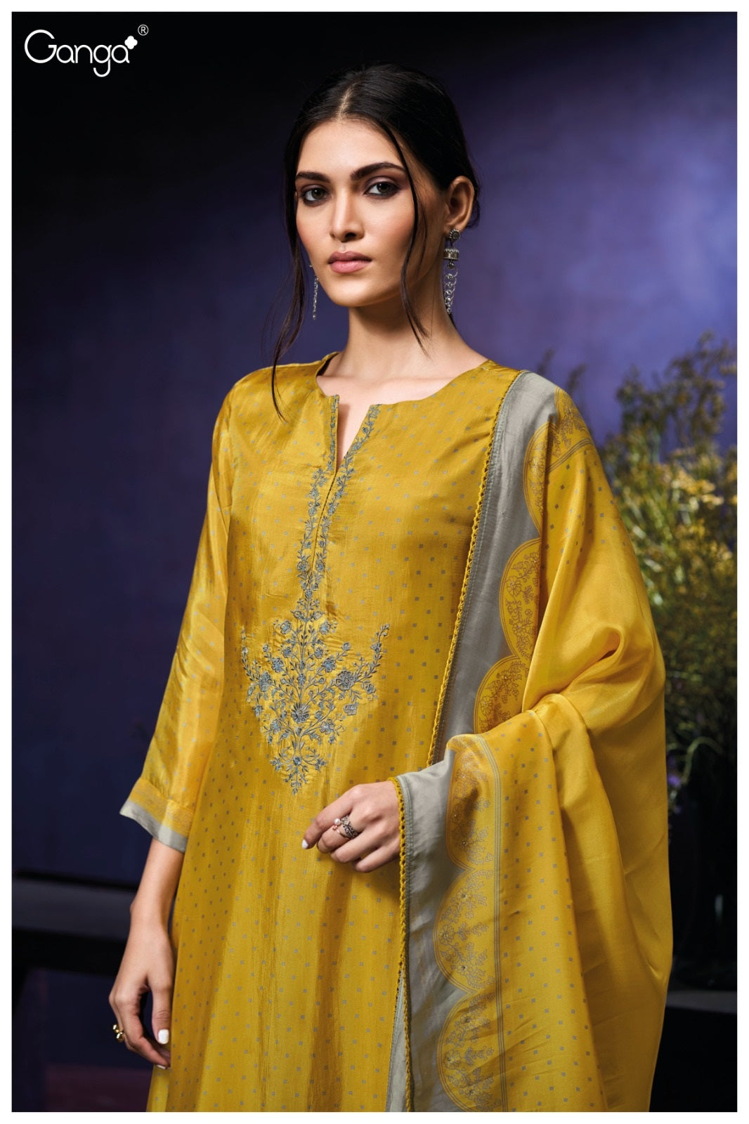Jade 3890 Ganga Bemberg Plazzo Style Suits Supplier Ahmedabad