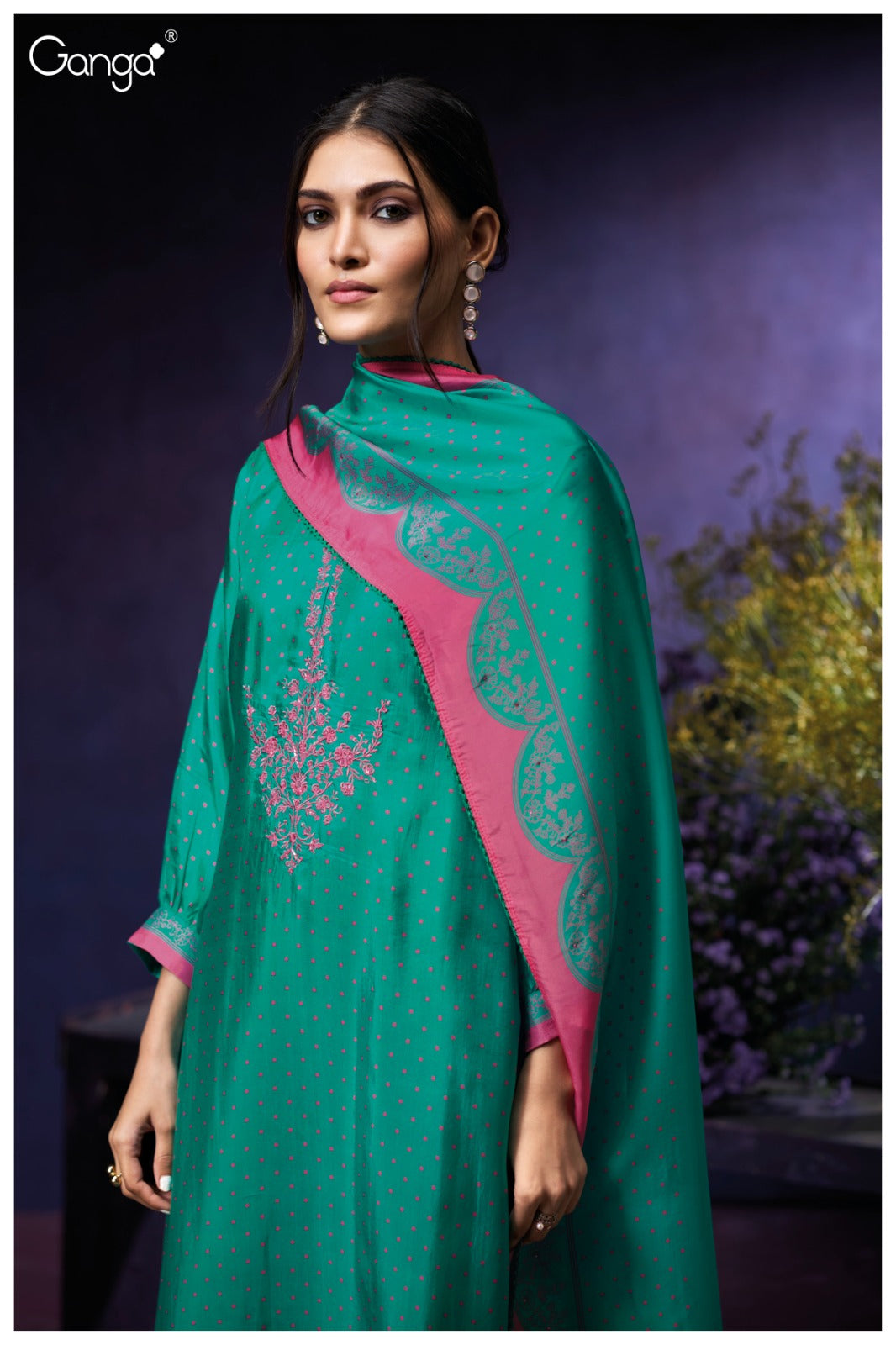 Jade 3890 Ganga Bemberg Plazzo Style Suits Supplier Ahmedabad