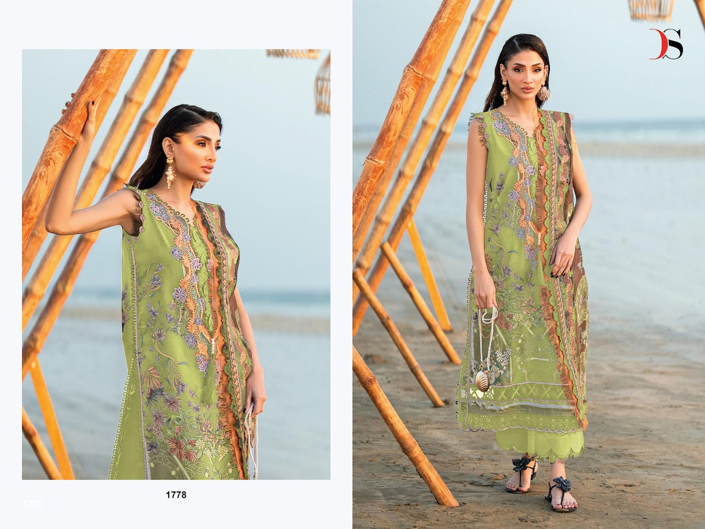 Jade 5 Needle Wonder Deepsy Cotton Cambric Pakistani Patch Work Suits Supplier