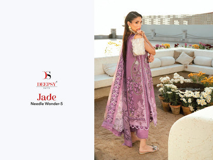 Jade 5 Needle Wonder Deepsy Cotton Cambric Pakistani Patch Work Suits Supplier