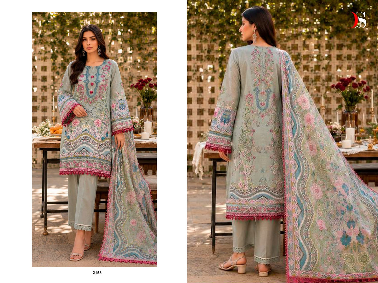 Jade 6 Bliss Lawn Deepsy Cotton Pakistani Patch Work Suits Wholesale