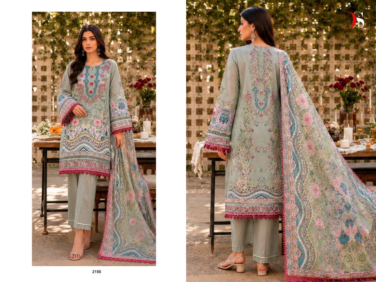 Jade 6 Bliss Lawn Deepsy Cotton Pakistani Patch Work Suits Wholesale