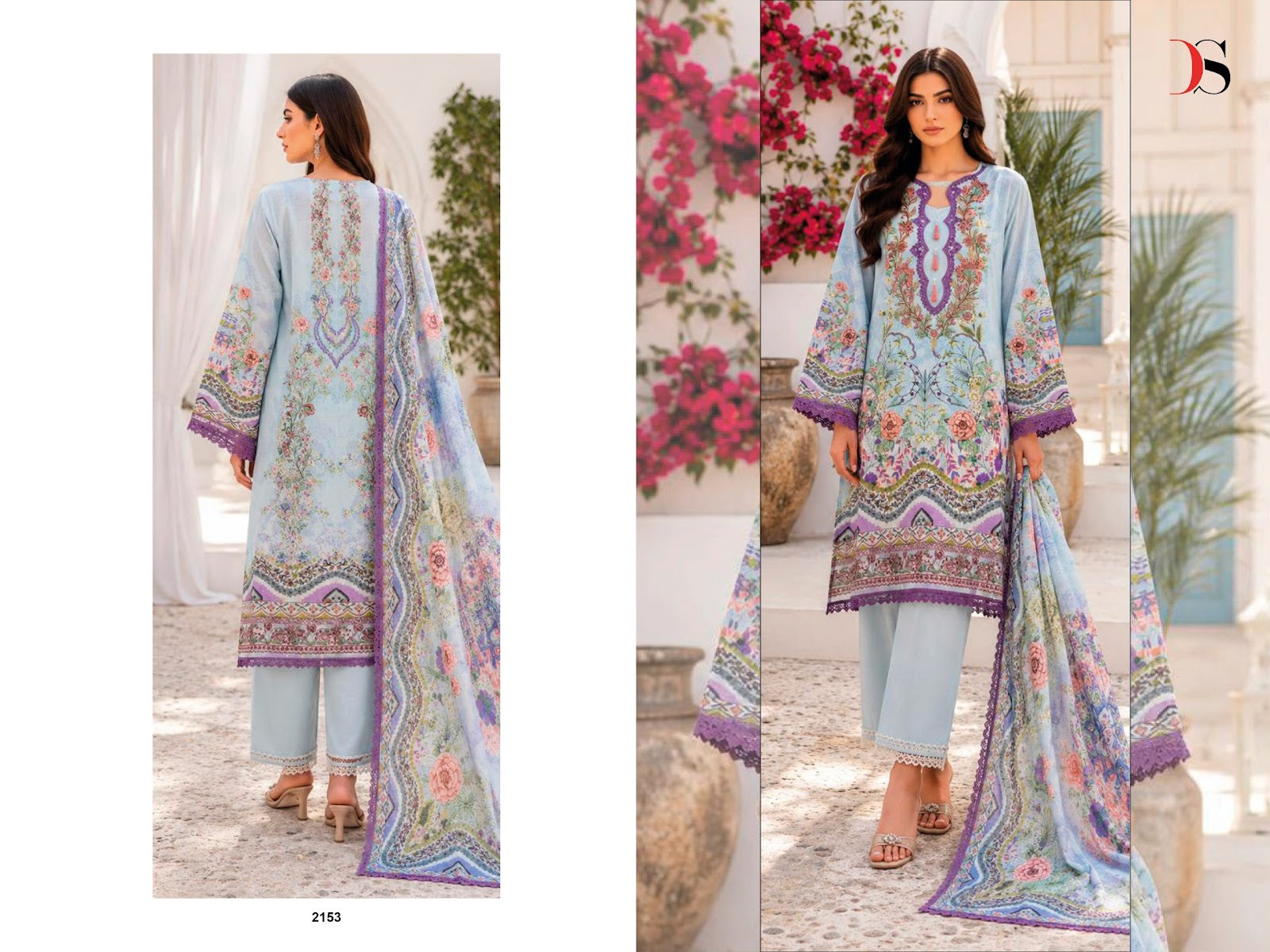 Jade 6 Bliss Lawn Deepsy Cotton Pakistani Patch Work Suits Wholesale