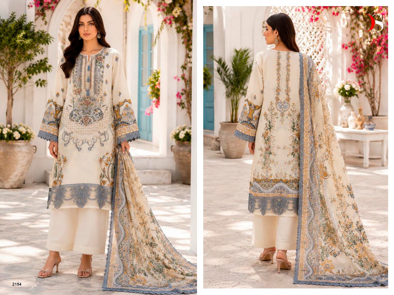 Jade 6 Bliss Lawn Deepsy Cotton Pakistani Patch Work Suits Wholesale