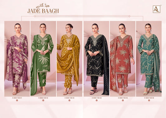 Jade Baagh Alok Viscose Reyon Karachi Salwar Suits Supplier India