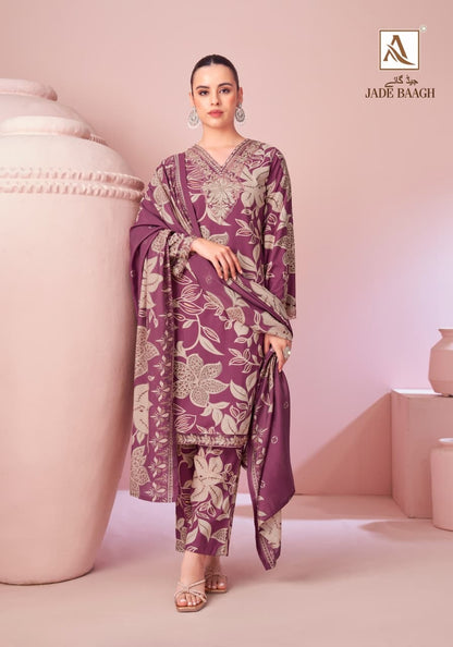 Jade Baagh Alok Viscose Reyon Karachi Salwar Suits Supplier India